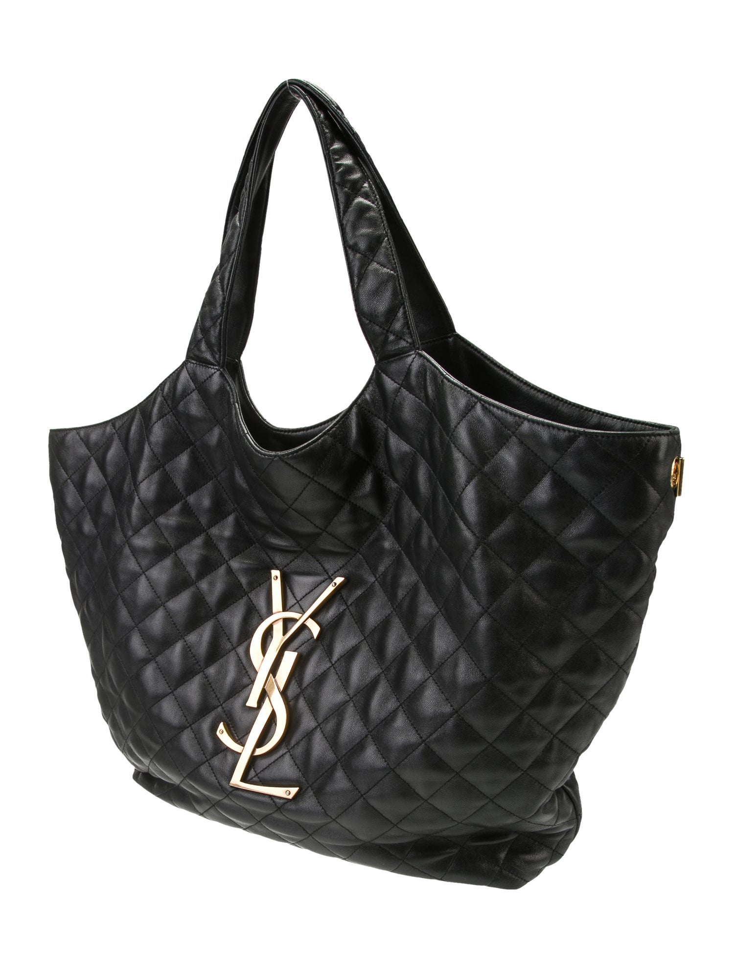 Saint Laurent Quilted Leather Monogram Icare Maxi Shopping Tote 2022